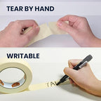 TAPEBEAR General Purpose Masking Tape 1.41 Inches x 60 Yards, Beige White Painters Tape for Painting, Labeling, DIY Arts Crafts, Home Office School Projects, 6 Rolls