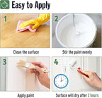 DWIL Matte Finish Furniture Paint - 64 Oz Wood Paint for Cabinets, Doors, Tables, and Dressers Refinishing - Water-Based, Non-Toxic & Odorless, Easy to Apply(Ivory White)-With Tools