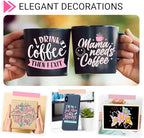 GIRAFVINYL Pink Permanent Vinyl - 12”x12” 7 Sheets Light Pink Vinyl Permanent Adhesive for Home and Car Decorations, Signs, Tumblers, Easy to Cut & Waterproof
