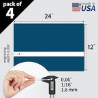 Trotec TroLase | 12"x24"x1/16", 4 Pcs | Blue/White | 2 Ply | Modified Acrylic | Laser Engraving Double Color Plastic Sheet | Engraving Blanks for Laser, Saw, Guillotine | Made in USA