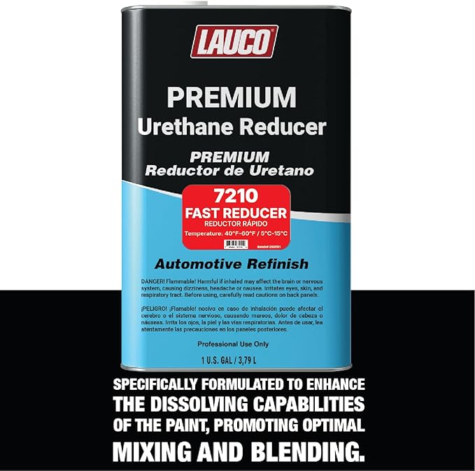 LAUCO Fast Urethane Grade Reducer (7210), 2 Gallon, 40°F - 60°F - For Automotive Paint and Industrial Paint Use - High Performance Automotive Grade