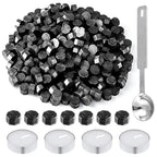500 Pcs Octagon Sealing Wax Beads Black Wax Seal Beads with 4 Pcs Tea Candles and 1 Pcs Wax Melting Spoon for Crafts Letter Wine Greeting Cards Sealing
