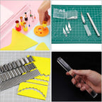 Yayatty Polymer Clay Tools, Acrylic Clay Roller, Acrylic Sheet, Rotary Cutting Mat, Round Polymer Clay Cutters with Clay Slicer Blade for Pottery and Sculpture (43 PCS)