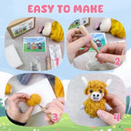 Needle Felting Kit, 3 Pcs Dog Wool Needle Felting Kit for Beginners & Adult, Animal Doll Making Set with Video Instruction, Craft Party Supplies, Tools & Foam Pad, DIY Home Decor, Birthday Gift