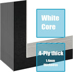 Egofine 8x10 Black Picture Mats Pack of 14, Frame Mattes for 5x7 Pictures, Acid Free, 1.2mm Thickness, with Core Bevel Cut
