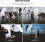 NEEWER 51"/130cm Parabolic Reflective Umbrella Photography with Silver Inner, Soft Lighting with Diffuser Cover, Bag, Quick Fold for Camera Photo Studio Video Light Shooting Monolight Flash, NS2U