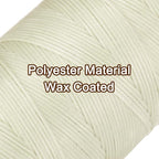 uxcell 150D 0.8mm Flat Waxed Thread 284 Yards Polyester Leather Sewing Waxed String Hand Stitching Waxed Cord for Leather Stitching Sewing Bookbinding DIY Craft Creamy White