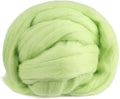 3.53oz Wool Roving Yarn, Wool Felting Supplies, Pure Wools, Chunky Yarn, Spinning Wool Roving for Needle Felting Wet Felting DIY Hand Spinning (Light Green)
