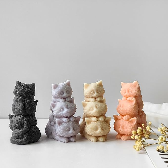 Cat Soap & Candle Mold - Silicone 3D Molds for Candy & Home Decor - Resin Casting & Making Molds