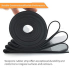 DOBTIM Neoprene Rubber Strips 1/4 (.250)" Thick X 2" Wide X 5' Long, Solid Rubber Rolls Use for Gaskets DIY Material, Supports, Leveling, Sealing, Bumpers, Protection, Abrasion, Flooring, Black