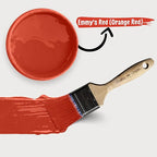 Chalky Chicks All-in-One Chalk Paint for Furniture or Cabinet - 8 Fl Oz - Matte Finish Emmy's Red (Orange Red) for Metal, Wood Furniture Paint - No Sanding All-in-One for Home Decor & Crafts, USA Made
