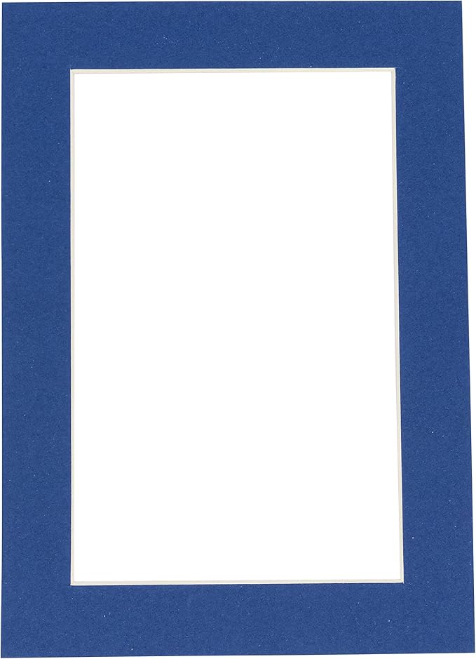Pack of 25 Acid Free 8.5x11 Mats Bevel Cut for 7x9 Photos - Bottle Blue Precut Matboards For Pictures, Photos, Framing - 4-ply Thickness
