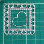 Cutting Dies Metal Stencils Scrapbooking Tools DIY Embossing Template for Paper Card Making Album Arts Crafts Supplies (Heart Frame-6.9x6.9cm)