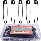 60PCS-3Inch Large Black Safety Pins, Rust-Resistant Nickel Plated Steel, Sharp Edge, Sewing, Arts & Craft