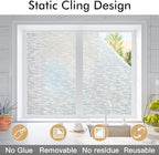Haton Window Privacy Film, Frosted Glass Static Cling Sun Heat Blocking Window Clings, Frosting Opaque Coverings, Vinyl Removable Stickers Tint for Home Door Office, Non Adhesive 17.5" x 78.7"