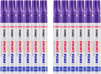 Purple Paint Markers, 12 Pack Oil-Based Waterproof Quick Dry Permanent Paint Pen Set for Rocks Painting, Wood, Fabric, Plastic, Canvas, Glass, Mugs, Metal, Tire, Stone, DIY Craft