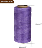 uxcell Leather Sewing Waxed Thread, 284 Yards / 260m 0.8mm 150D Flat Polyester All-Purpose Threads for Leather Crafts, Bookbinding, Purple