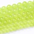 32PCS 12MM Natural Apple Green Chalcedony Stone Beads Round Loose Stone Beads for Jewelry Making DIY Energy Stone Healing Power Bracelet 15"