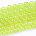 32PCS 12MM Natural Apple Green Chalcedony Stone Beads Round Loose Stone Beads for Jewelry Making DIY Energy Stone Healing Power Bracelet 15"