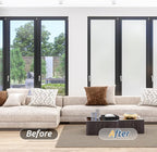 rabbitgoo Window Privacy Film, Frosted Glass Window Clings, Static Cling UV Heat Blocking Door Stickers for Home Bathroom, Removable Indoor Decal Coverings Day and Night, Pure, 29.5 x 118.1 Inches