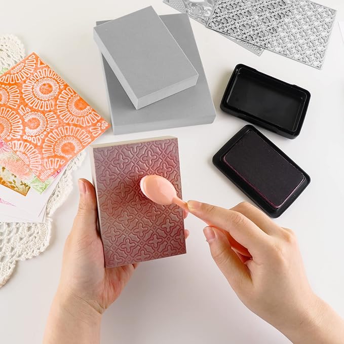 BAOFALI 2 Pcs Large Stamping Foam Grey Moldable Foam Stamps Plastic Dry Foam Stamp Pad Cut and Dry Foam Stamping Foam Block for Sculpture, Modeling, DIY Arts and Handicrafts Projects