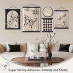 Artmag Magnetic Poster Hanger Frame, 36x24 36x48 36x12 Light Wood Wooden Magnet Canvas Artwork Print Poster Hangers Frames Hanging Kit (Black, 36")