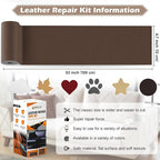 Leather Repair Tape, 4.7x63 inch Leather Patches for Furniture, Self Adhesive Leather Repair Patch for Sofas, Couches, Leather Covers, Seats, Chairs, Vinyl Repair Tape Light Gray