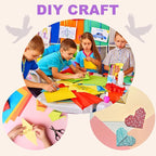 DMiotech 50 Sheets 3.9x3.9 Inch Origami Paper Large, 7 Colors Pink Square Origami Paper Easy Fold Double Sided Colored Paper for DIY Arts and Crafts