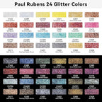 Paul Rubens Professional Metallic Watercolor Paints Set, Pearl Paint, Portable Metal Case with Palette, Set of 24 Half Pans, Art Supplies for Artists, Beginners, Hobbyists, Students