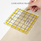 KERING Patchwork Quilting Ruler - 6x6 inch Non-Slip Acrylic Square Ruler for Foundation Paper Piecing, Bias Strips & Rotary Cutting, Durable Quilter's Tool with Anti-Slip Backing