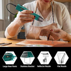 Heat Gun 350W with Dual Temp 392°F & 662°F and 2 Nozzles, Fast Heat Hot Air Gun with Overload Protection, 6.56Ft Long Cable for Crafting, Shrink Tubing, Vinyl Wrap, Epoxy