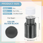 uxcell 10g/0.35oz Cosmetic Grade Mica Powder, 600 Mesh Mica Powder Natural Resin Epoxy Pigment Powders for Casting Resin, Candle Dye, DIY Nail Polish and Lip Gloss, Silver Black