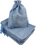 Palmhomee Pack of 25 Burlap Gift Bags with Drawstring Linen Jewelry Pouches Wedding Hessian Jute Bags for Birthday and Treat Pouches Party Wedding Favors Gift (5x7 Inch, Sky Blue)