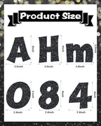 237 Pcs Glitter Bulletin Board Letters, Numbers and Punctuation, Poster Board Letters Alphabet Cut Out Cardboard Letters Accessories for Classroom Display Decorating Supplies 4inch (Black)