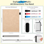 AGM Portable White Board Dry Erase Notebook, 8.4" x 6" Double Sided Folding Whiteboards with 3 Pens, Small Travel Dry Erase Board Skin-Friendly Material for Study, Meeting, Planning, Rose Pink