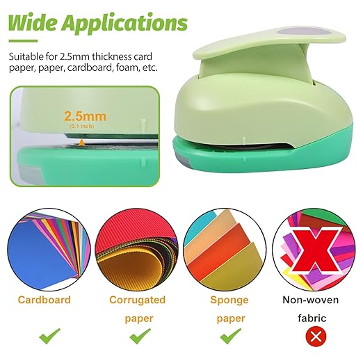 UCEC Circle Cutter, 3 Pcs Circle Punch, 2 + 1 + 5/8 Inch Craft Hole Punch, Paper Cutter for Crafting Hole Punch for Paper Crafting Card, Making Scrapbook Craft, DIY Office Supplies