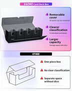 Card Deck Box with Dice Tray for MTG, 5 in 1 Card Deck Case Holds 800+ Unsleeved Cards, Strong Magnet Organizer Compatible with Yugioh TCG Sports Cards (Black)