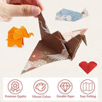 Pigipigi Kids Craft Origami Paper Kit for Kids Ages 5-8 8-12, with Guiding Book, 360 Sheets DIY Art and Crafts Supplies,Colorful Folding Papers Set Projects Gifts Activity for Boy Girl Toys(Japanese)