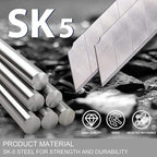 25MM Heavy Duty Utility Knife, Box Cutter with 10pcs SK-5 Retract Blades, Snap-Off Cutters with Rubber Grip for Cardboard, Boxes, DIY Crafts