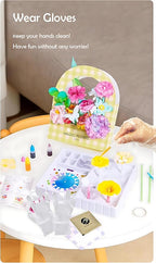 Science Craft Kit: Color Mixing & Dyeing Paper Flower Bouquet for Adults, Teens & Kids 8-12. Handmade Craft for Women's Group Activities & Stem Family Fun, Gift for Birthday Christmas, (Green Florist)