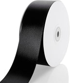 1-1/2 Inch Black Ribbon, 50 Yards Craft Polyester Satin Ribbon Perfect for Gift Wrapping, Handmade Roses, Wedding Party Decorations and DIY Crafts
