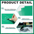 Yeaqee 8 Pcs Linoleum Block Rubber Carving Block Soft Linocut Blocks Large Linoleum Sheet Unmounted Lino Plates for Engraving Art Project Printmaking Artist Studio Supplies (9 x 12 Inch,Green)