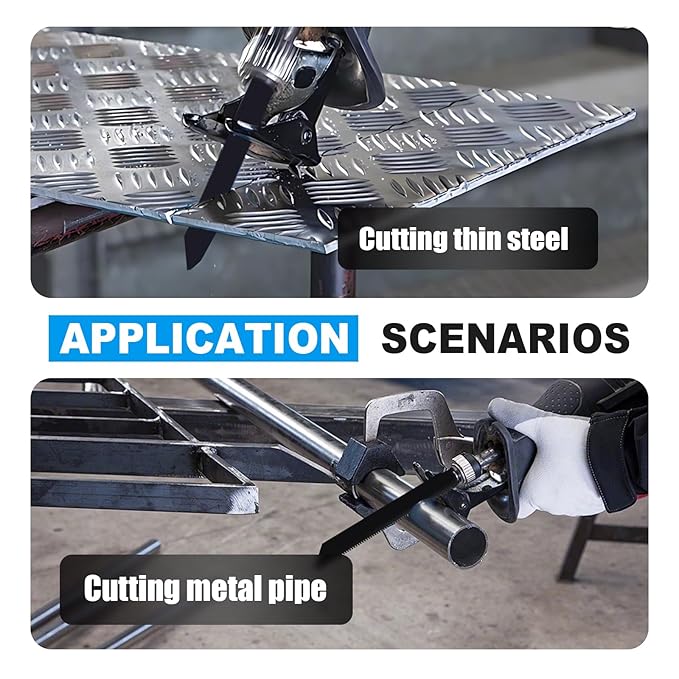 5 Pack 6 inch Reciprocating Saw Blades Set，8 TPI High Carbon Saw Blades for Metal ，Saw Blades with Organizer Case (5, 8T/6inch)