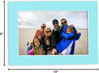 Poster Palooza Pack of TEN 8x10 Mats Bevel Cut for 6x8 Photos - Acid Free Aquamarine Blue Precut Matboards For Pictures, Photos, Framing - 4-ply Thickness