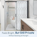 rabbitgoo Window Privacy Film for Glass Windows, Frosted Glass Cling with Decorative Moroccan Lattice, Removable Heat Control Sun Blocking Door Covering Sticker for Home Bathroom, 29.5 x 78.7 inches