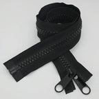 Leekayer 1PCS #10 84 Inch Heavy Duty Zippers for Sewing Separating Large Plastic Zippers Black Tape with Double Pull Tab Slider, Sleeping Bag, Boat, Canvas, Cover, Trampoline, Dog Bed,Tent (84" 1pcs)