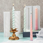 8-Piece Spiral Candle Molds - Cylinder, Pillar, Clay & Resin Casting Molds for Craft Supplies