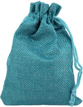 Palmhomee Pack of 25 Burlap Gift Bags with Drawstring Linen Jewelry Pouches Wedding Hessian Jute Bags for Birthday and Treat Pouches Party Wedding Favors Gift (4x5.6 Inch, Peacock Blue)