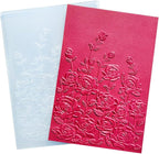 NZJ 3D Texured Spring Flower Rose Bloom Plastic Embossing Folders for Card Making Scrapbooking and Other Paper Crafts