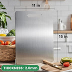 100% Pure Titanium Cutting Board - 15x11 Inch Non-Slip Kitchen Chopping Board, Dishwasher Safe, Scratch Resistant, Easy to Clean, Durable & Hygienic